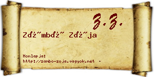 Zámbó Zója névjegykártya